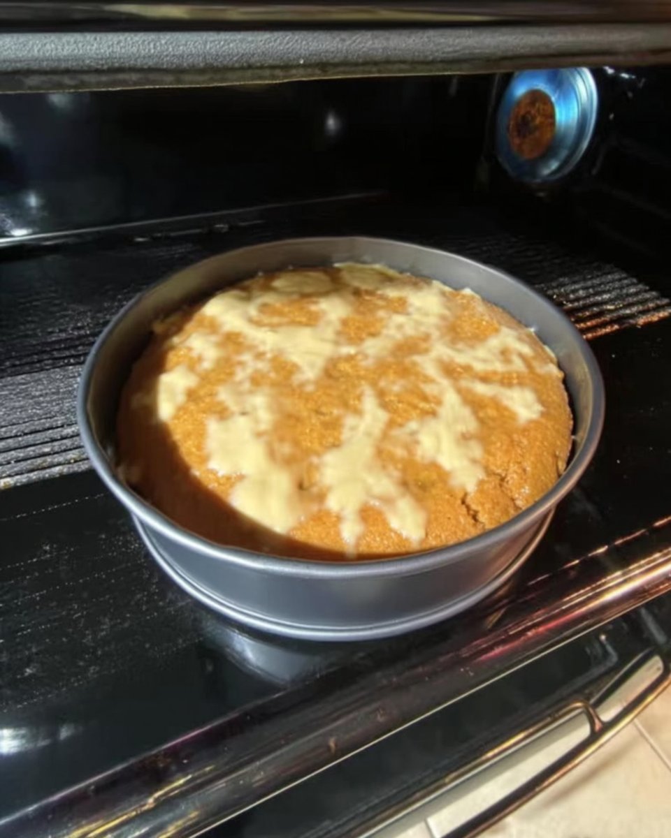 Banana cake batter being mixed to the correct consistency
