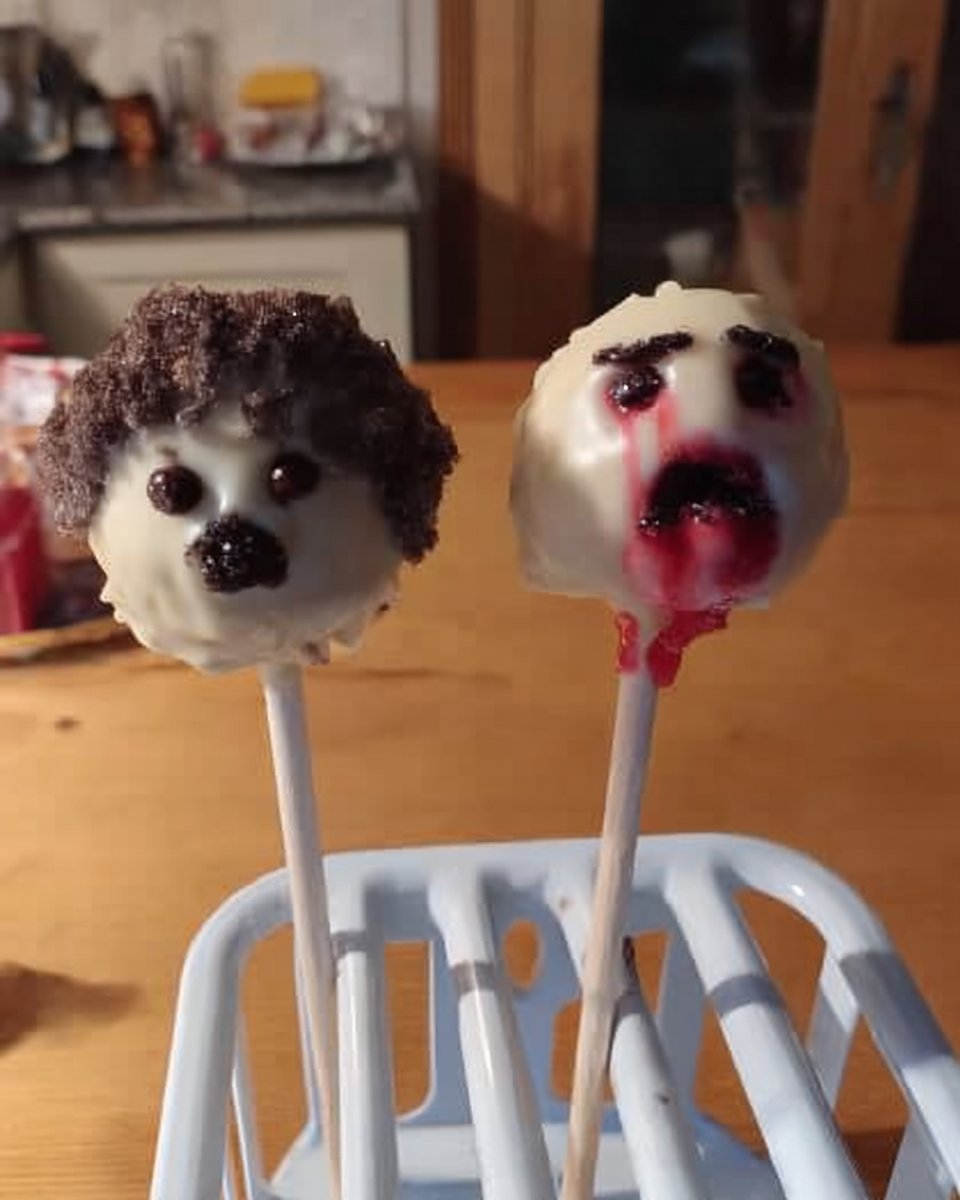 Cake Pops 12 Yellow cake mix chocolate frosting and candy melts on a counter