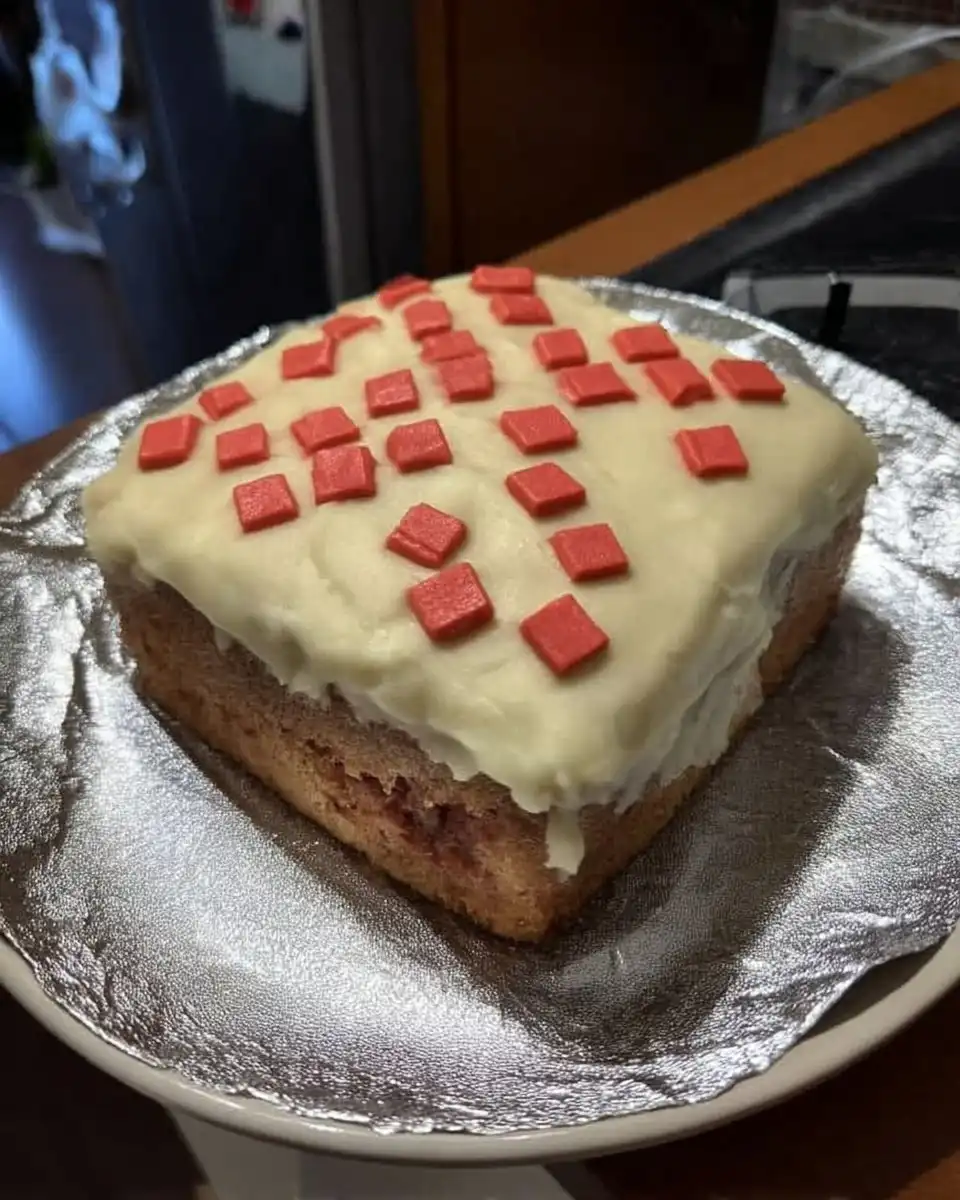 Minecraft Cake 12 Ingredients for chocolate cake including cocoa powder butter eggs and milk