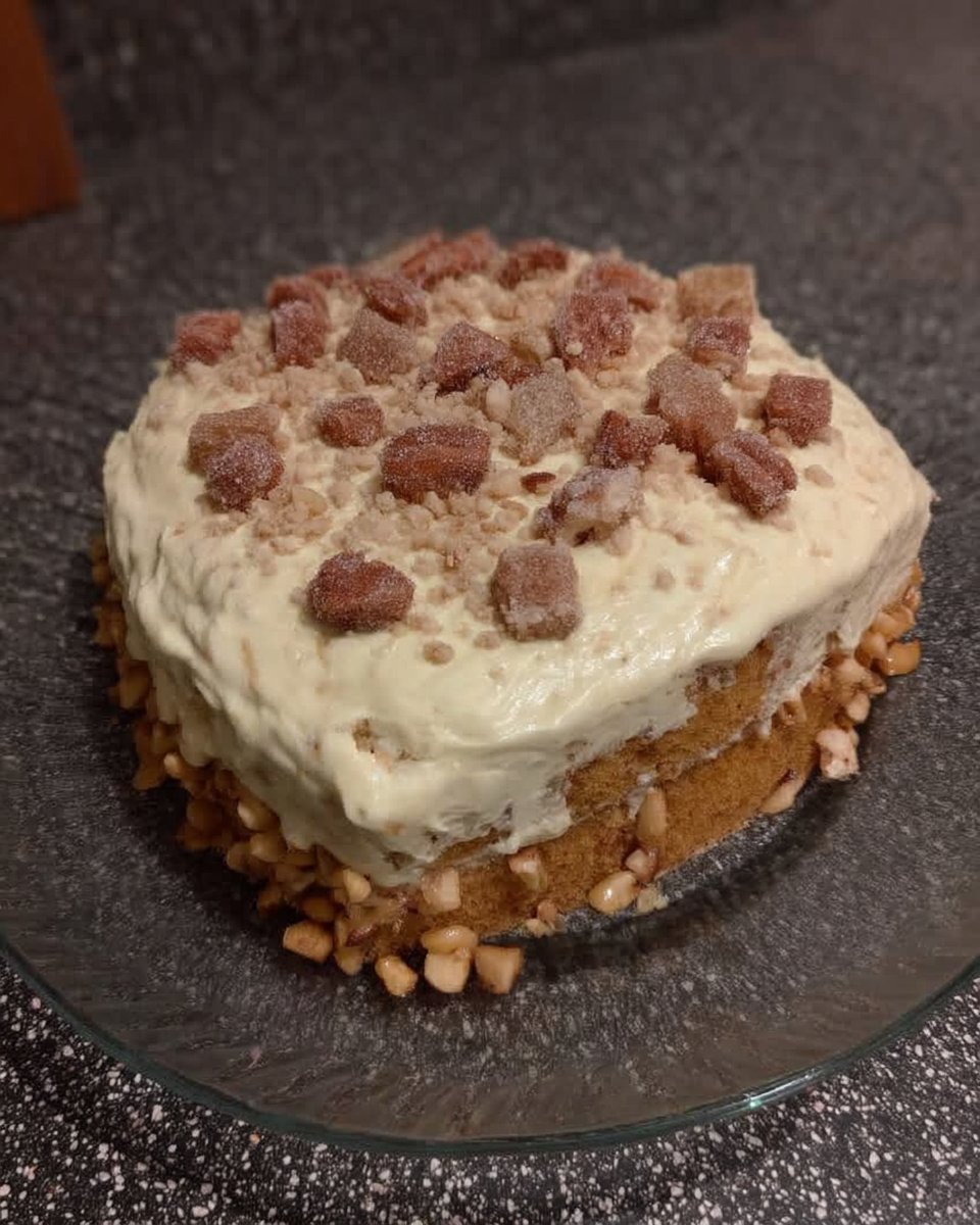 Whisking cooked flour frosting for eggnog cake