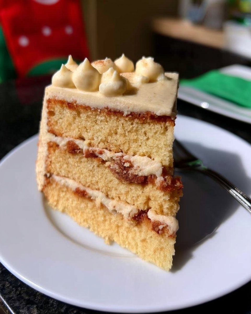 Ingredients for eggnog cake including butter sugar eggs and bourbon