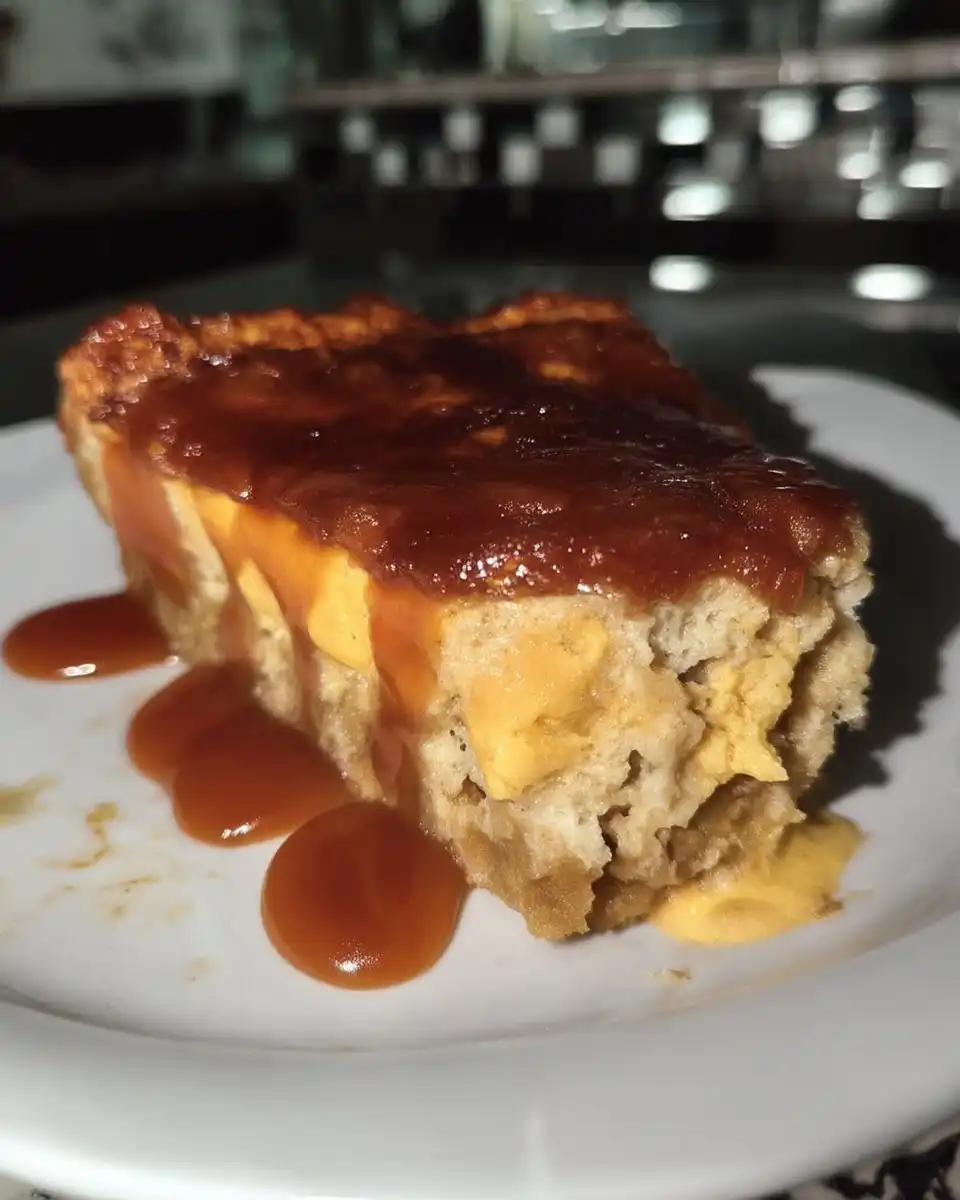 Banana pudding poke cake in a pan topped with whipped cream and crushed wafers