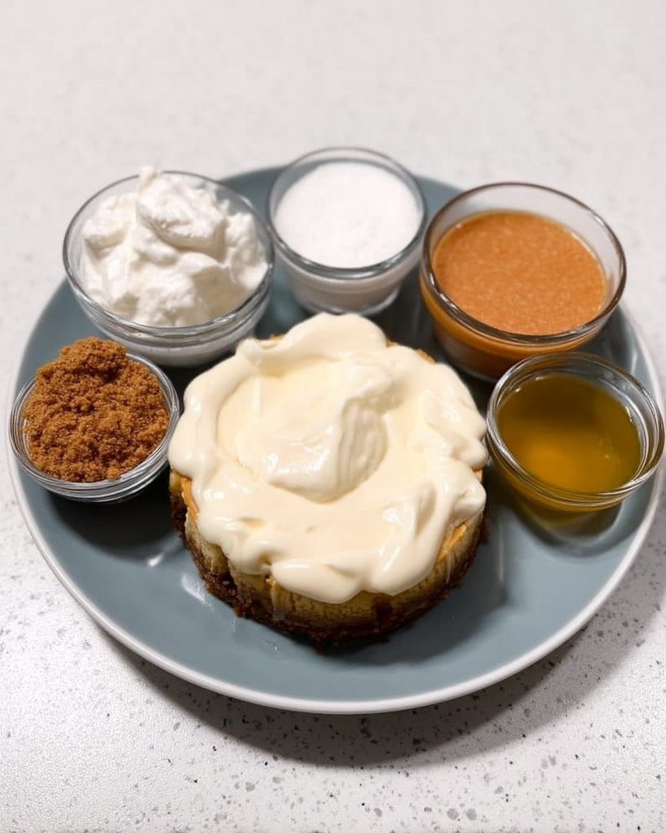Fresh lemons, cream cheese brick, and graham crackers on a marble table