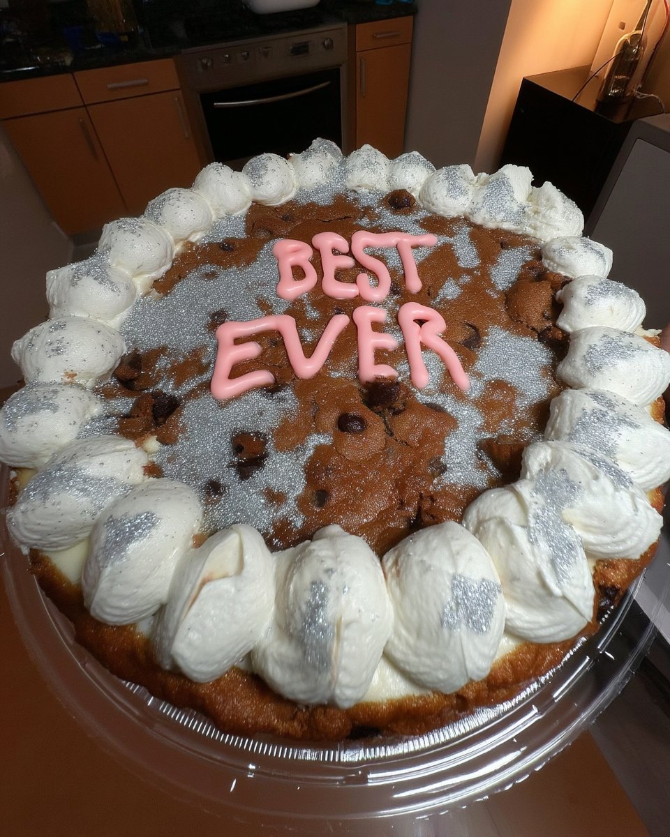 Close up of chocolate and vanilla buttercream swirls on cake