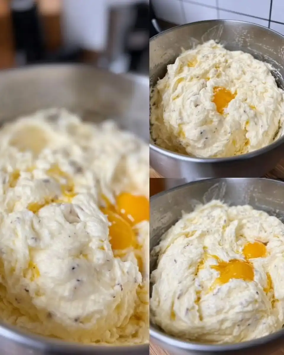 Butter sugar eggs and flour arranged on a marble counter