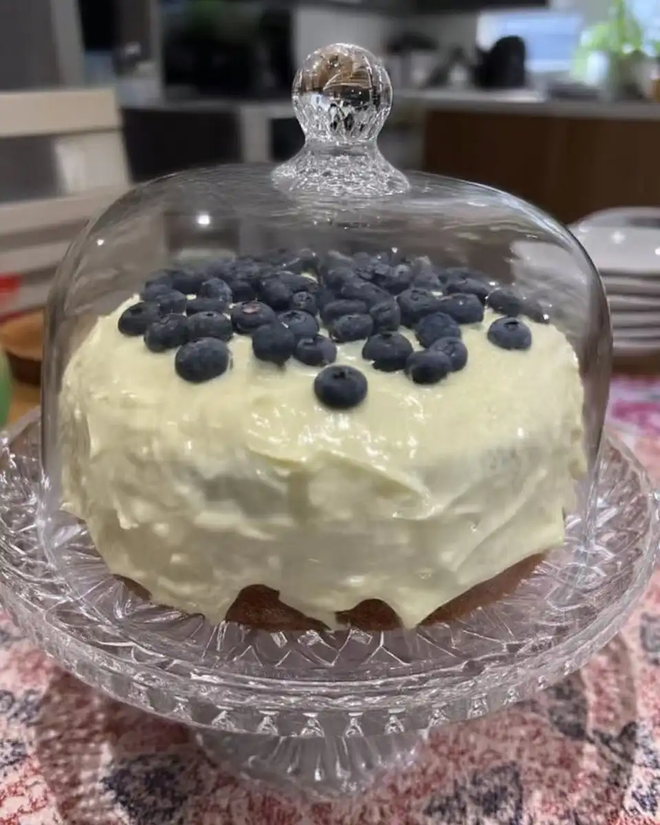 Lemon Blueberry Cake 14 Whole lemon blueberry cake served with Turkish coffee