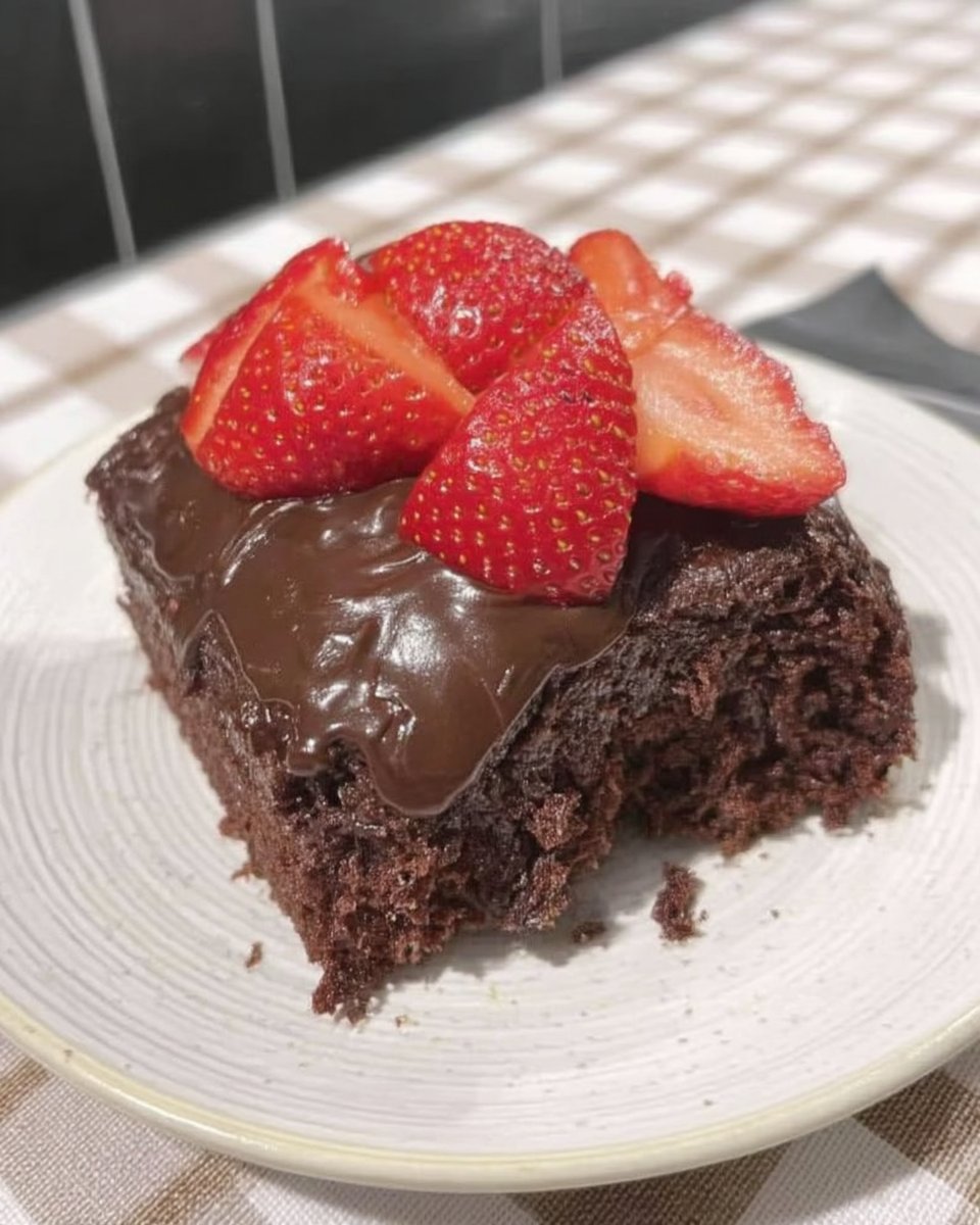 Mixing chocolate cake batter directly in the square pan
