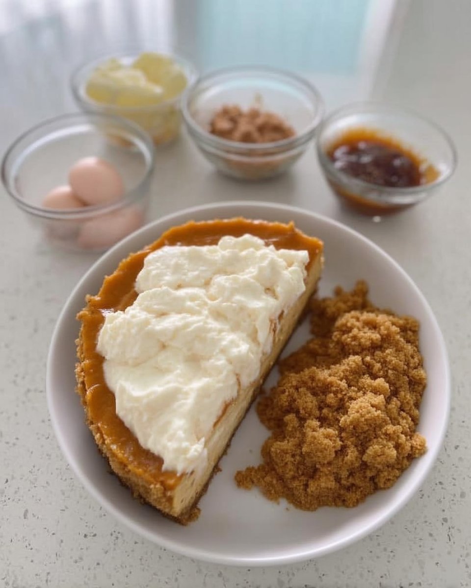 Ingredients for pumpkin cheesecake including puree and cream cheese