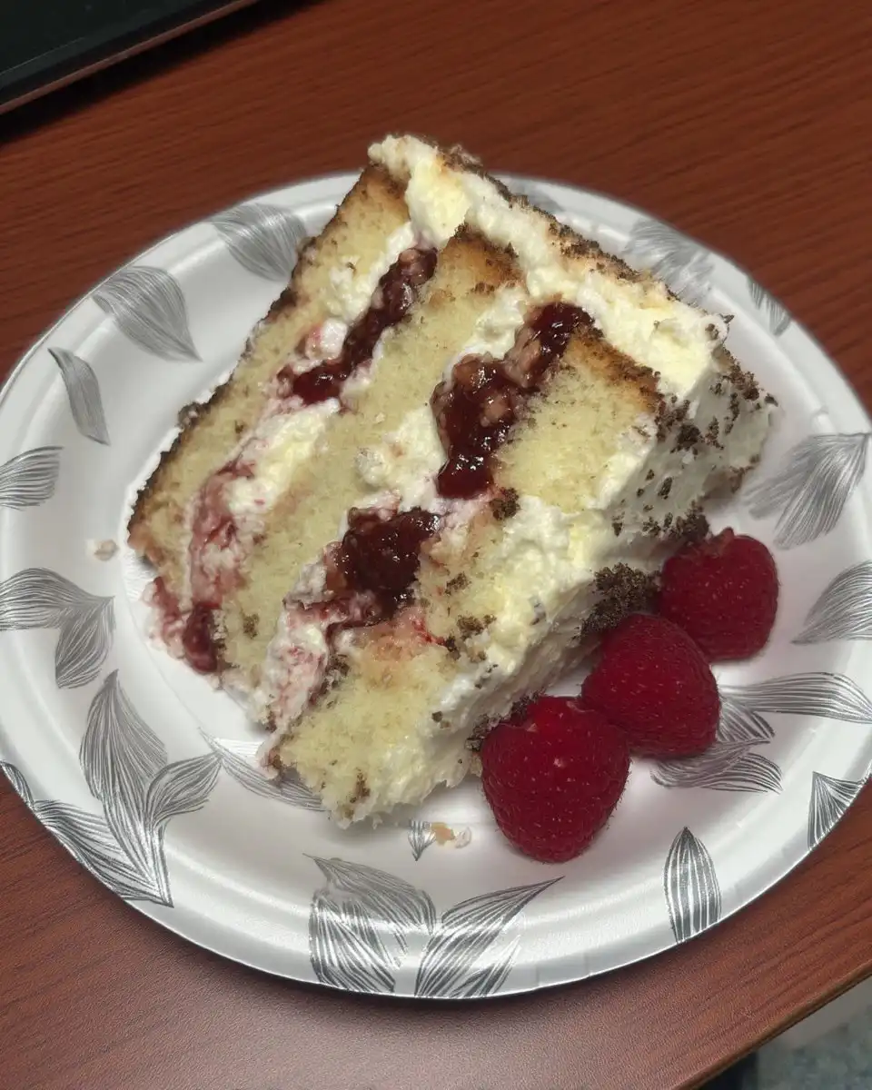 Raspberry White Chocolate Cake 14 Whole raspberry white chocolate cake decorated with fresh berries