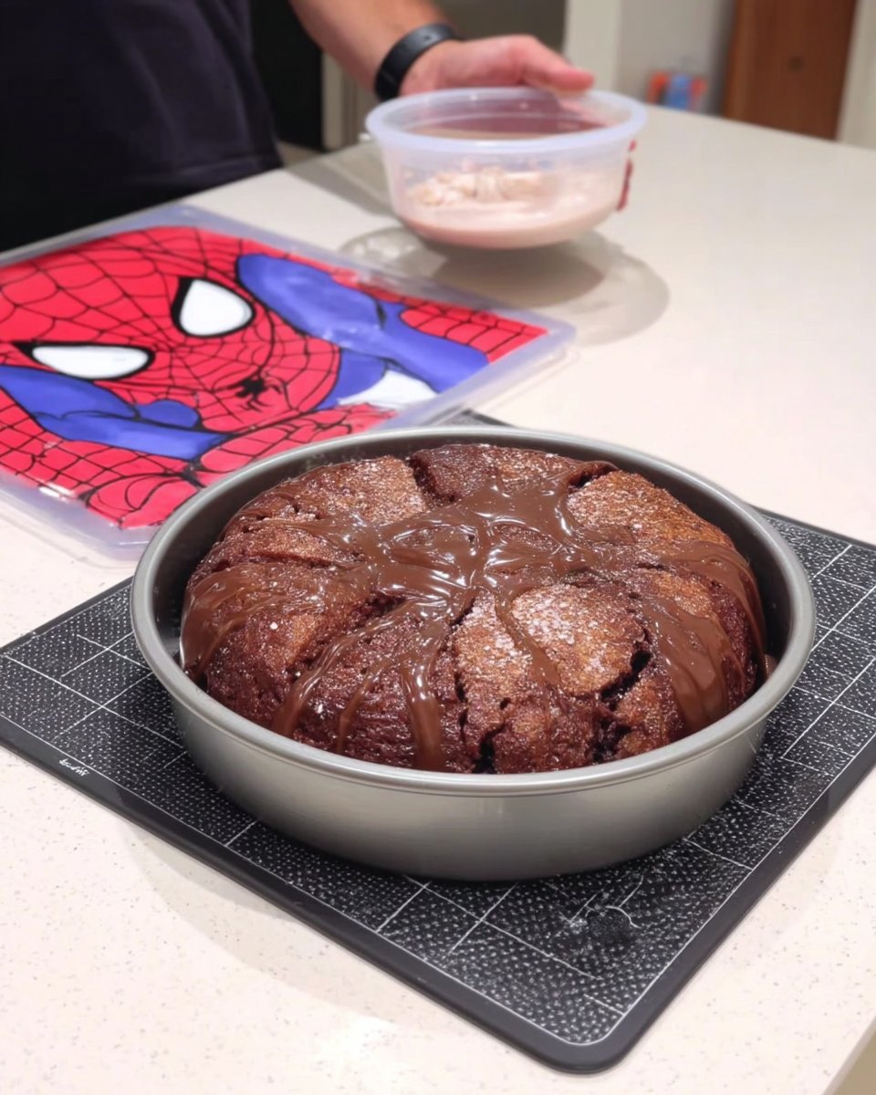 Packages of red black and white fondant next to a cake mix box