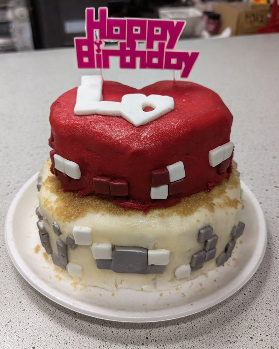 Roblox cake slice served with vanilla ice cream