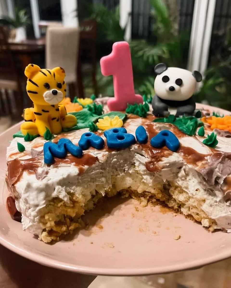 Slice of chocolate jungle cake showing cream layers