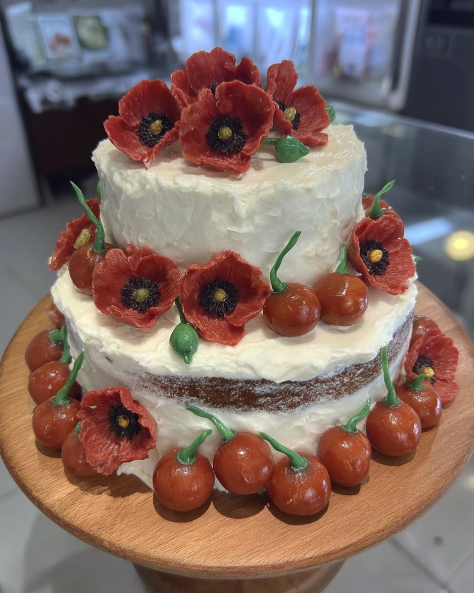Slice of vanilla retirement cake showing moist crumb texture