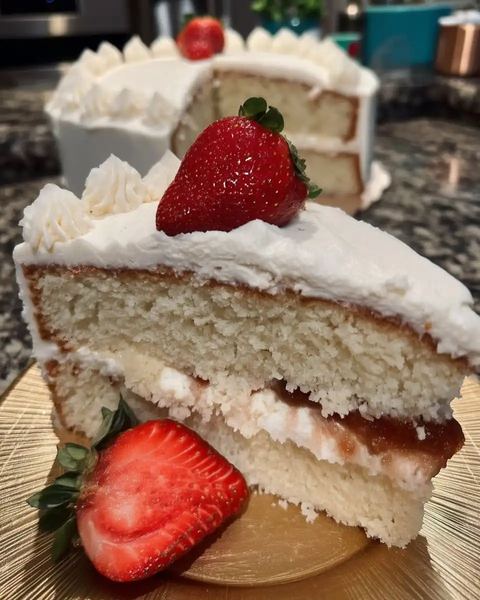 Vanilla butter cake served with a fork