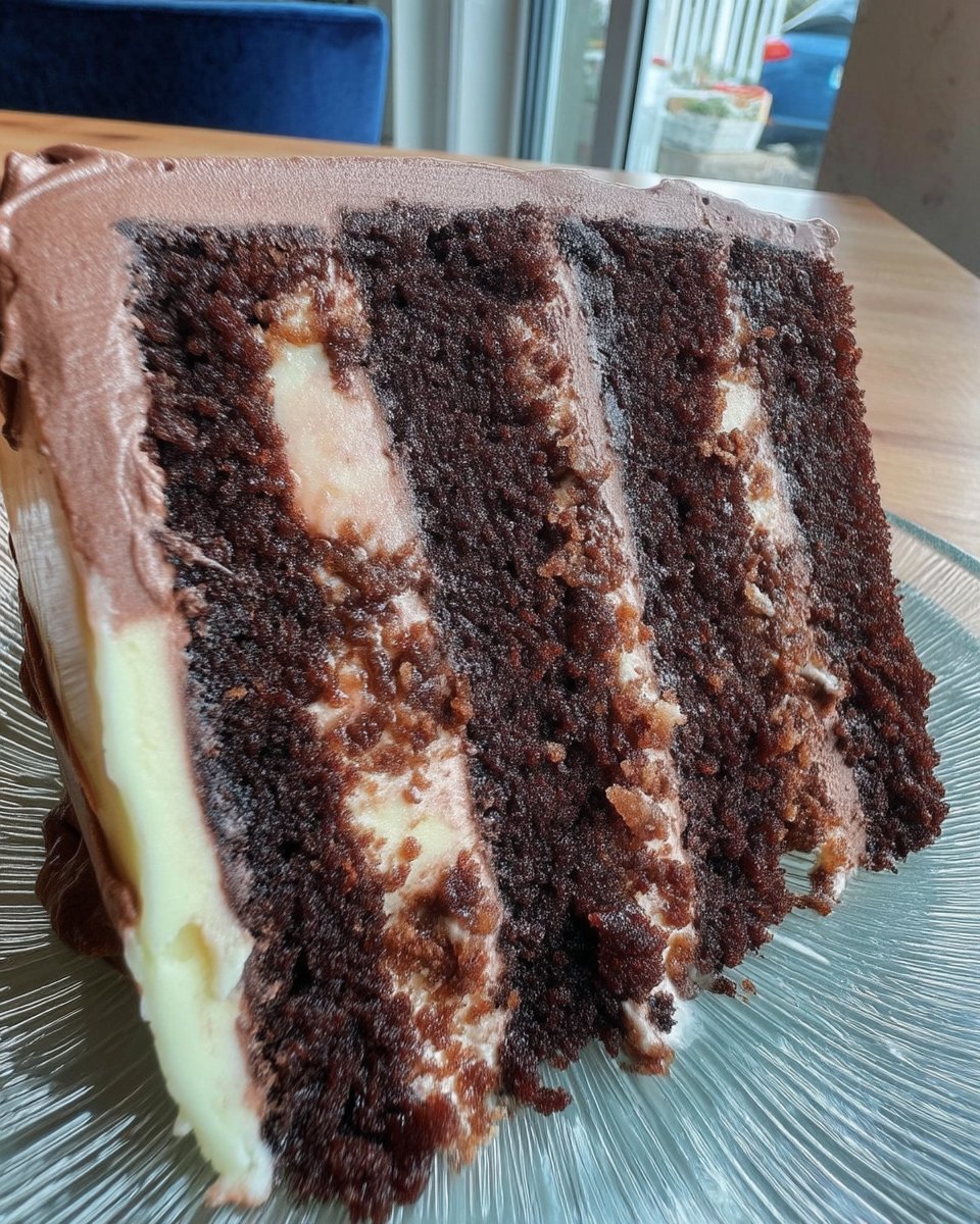Whole strawberry prosecco cake on a cake stand topped with fresh fruit
