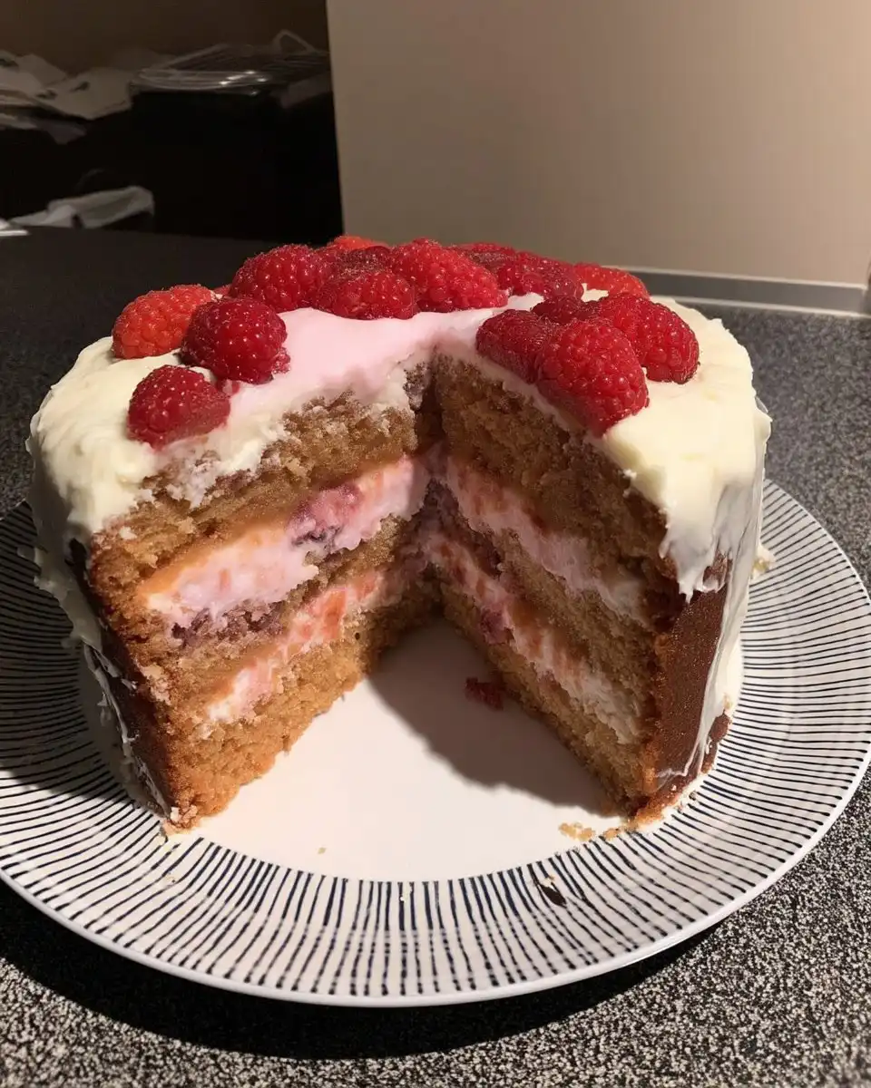 Raspberry White Chocolate Cake 13 Bowl of fluffy whipped white chocolate ganache frosting