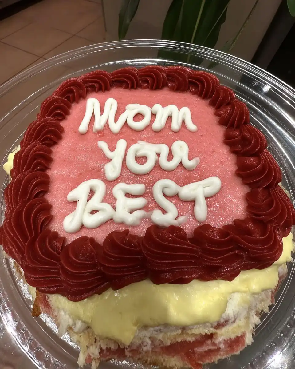 Mothers Day Cake 12 Ingredients for white cake including butter sugar flour and egg whites