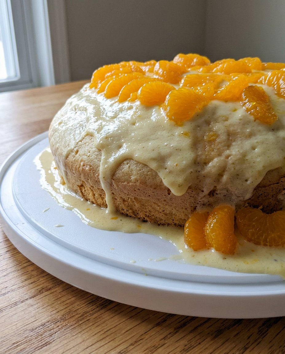 Close up of whipped eggs and sugar reaching the ribbon stage for sponge cake