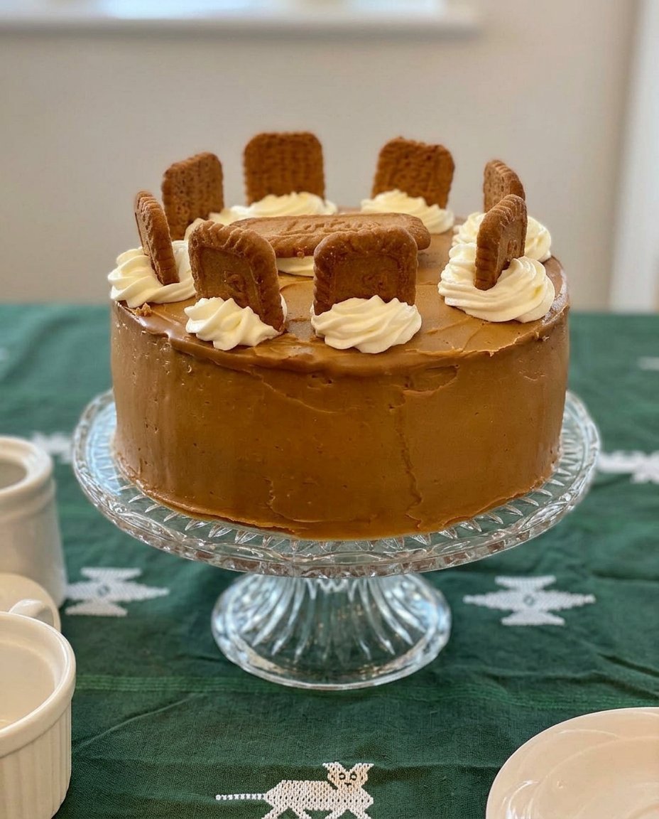 Close up of smooth Biscoff buttercream being whipped in a mixer.