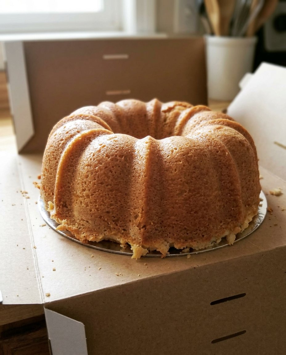 Ingredients for brown cake including butter, brown sugar, eggs, and sour cream