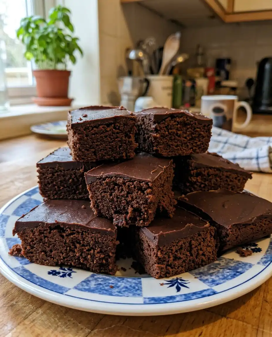 Folding flour into chocolate brownie batter with a spatula