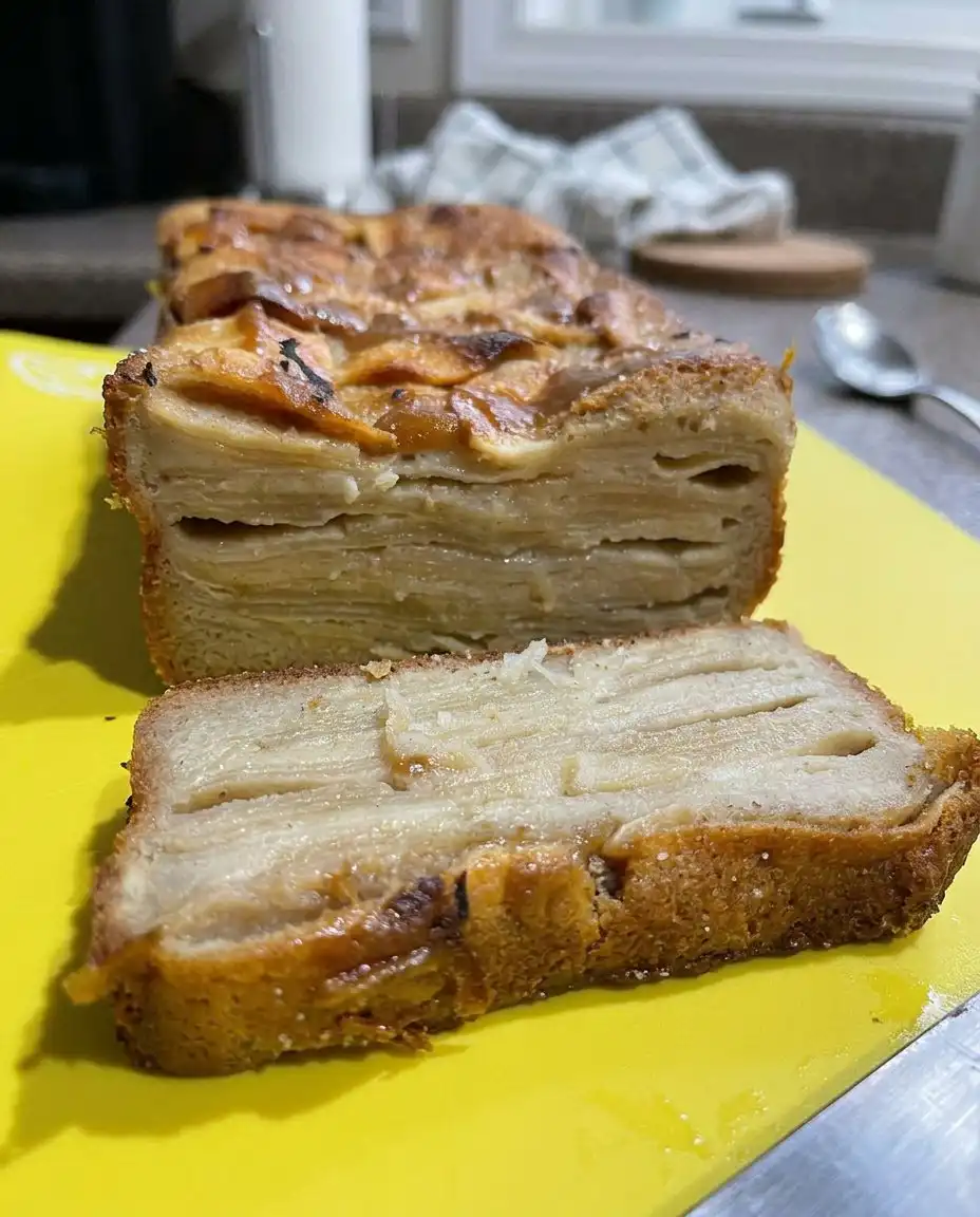 Apple Dump Cake 13 Thin slices of butter covering a layer of dry spice cake mix