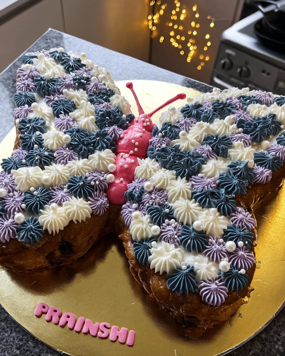 Butterfly Cake 14 Finished butterfly cakes dusted with icing sugar on a wire rack