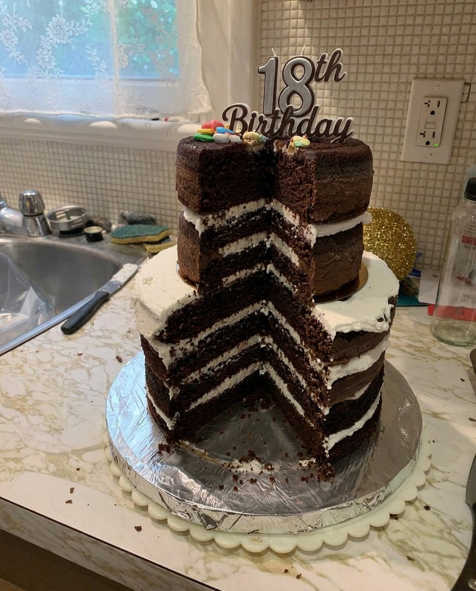 Cake 18th Birthday 13 Close up of the golden brown sponge cake texture