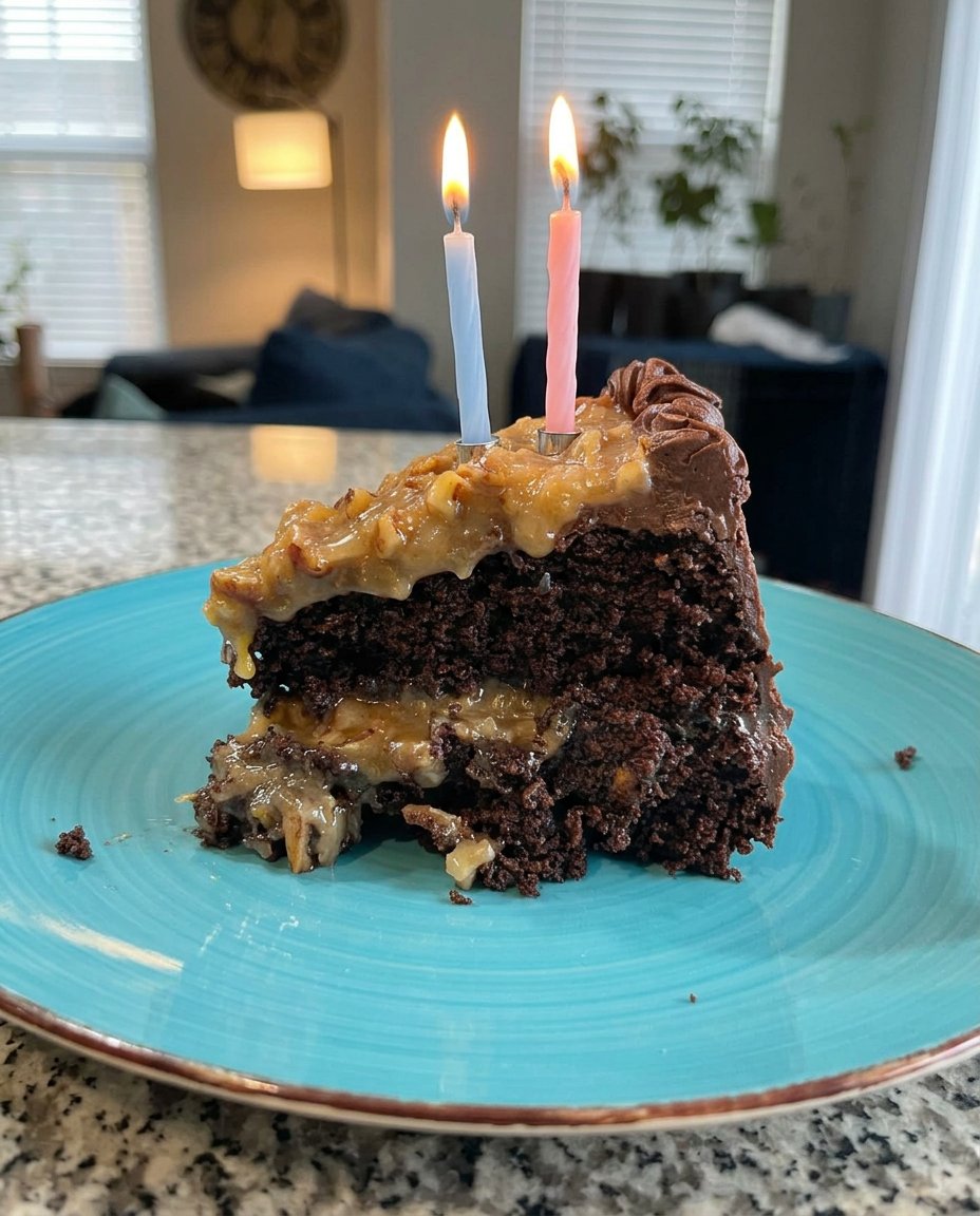 Chocolate cake batter being stirred to show texture and consistency