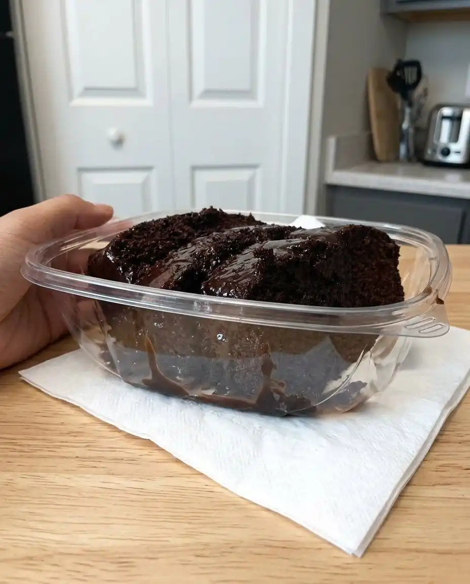 Chocolate Cake 13 Greasing a cake pan with butter to create a seal for thin batter