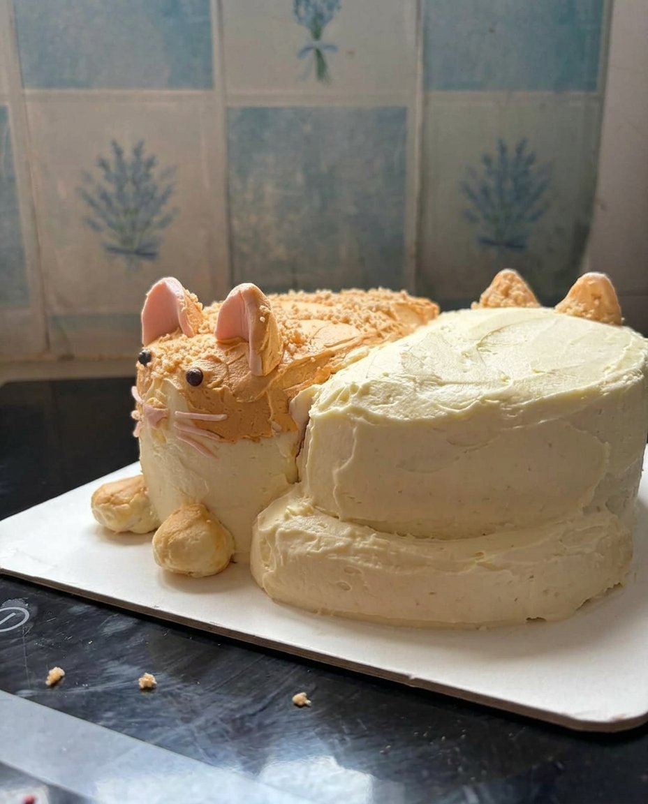 Ingredients for cat cake including cocoa coffee and olive oil