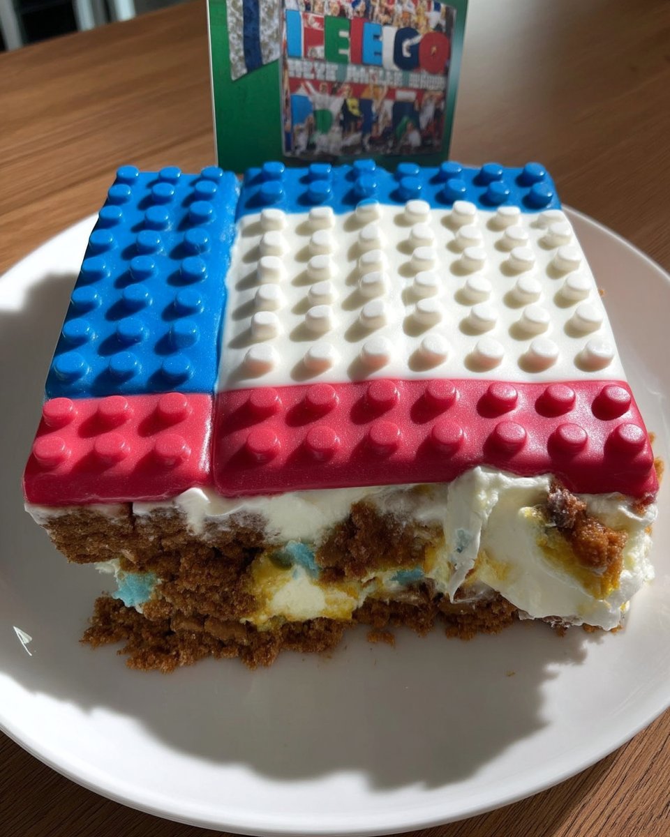 Lego Cake 12 Pantry ingredients for a lego cake including eggs sugar flour and orange soda