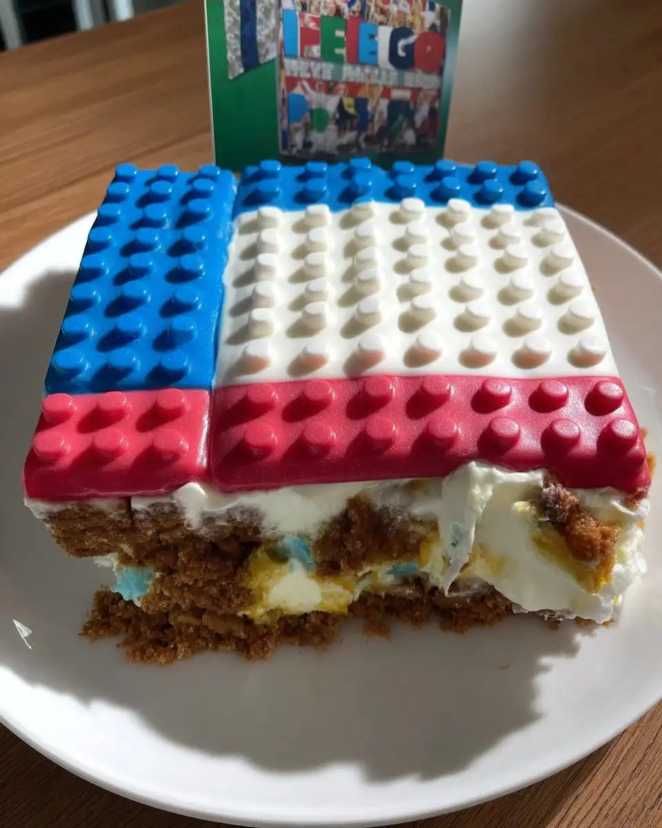 Lego Cake 12 Pantry ingredients for a lego cake including eggs sugar flour and orange soda