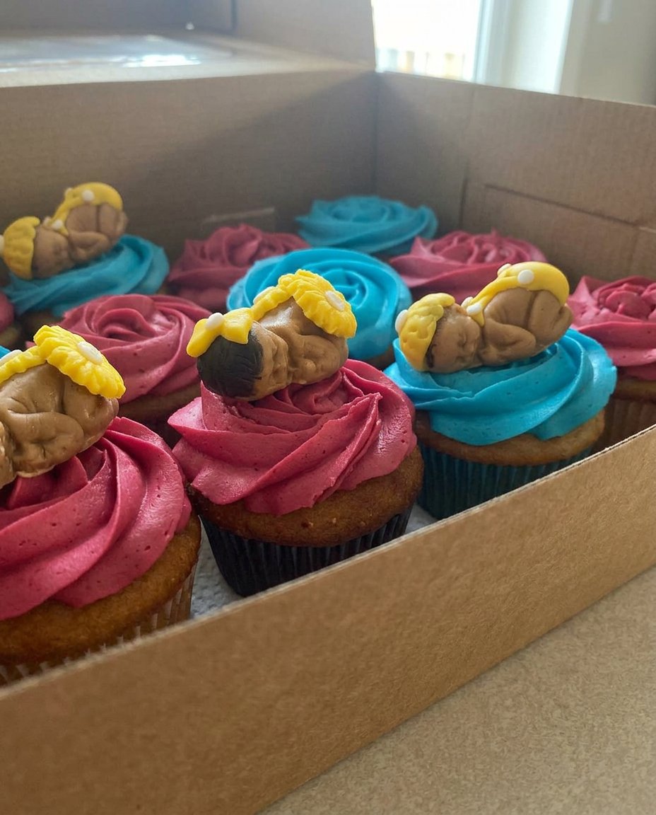 Finished edible cake toppers standing tall on a beautifully decorated Mediterranean cake.