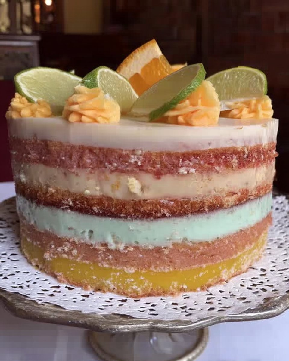 Lemon Rainbow Cake 2 12 Mounds of fresh lemon orange and lime zest next to bowls of flour and sugar