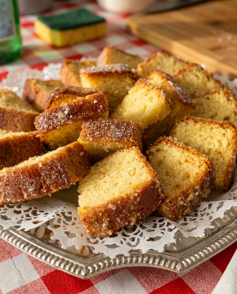 A slice of lemon drizzle cake served on a plate next to a small cup of dark coffee