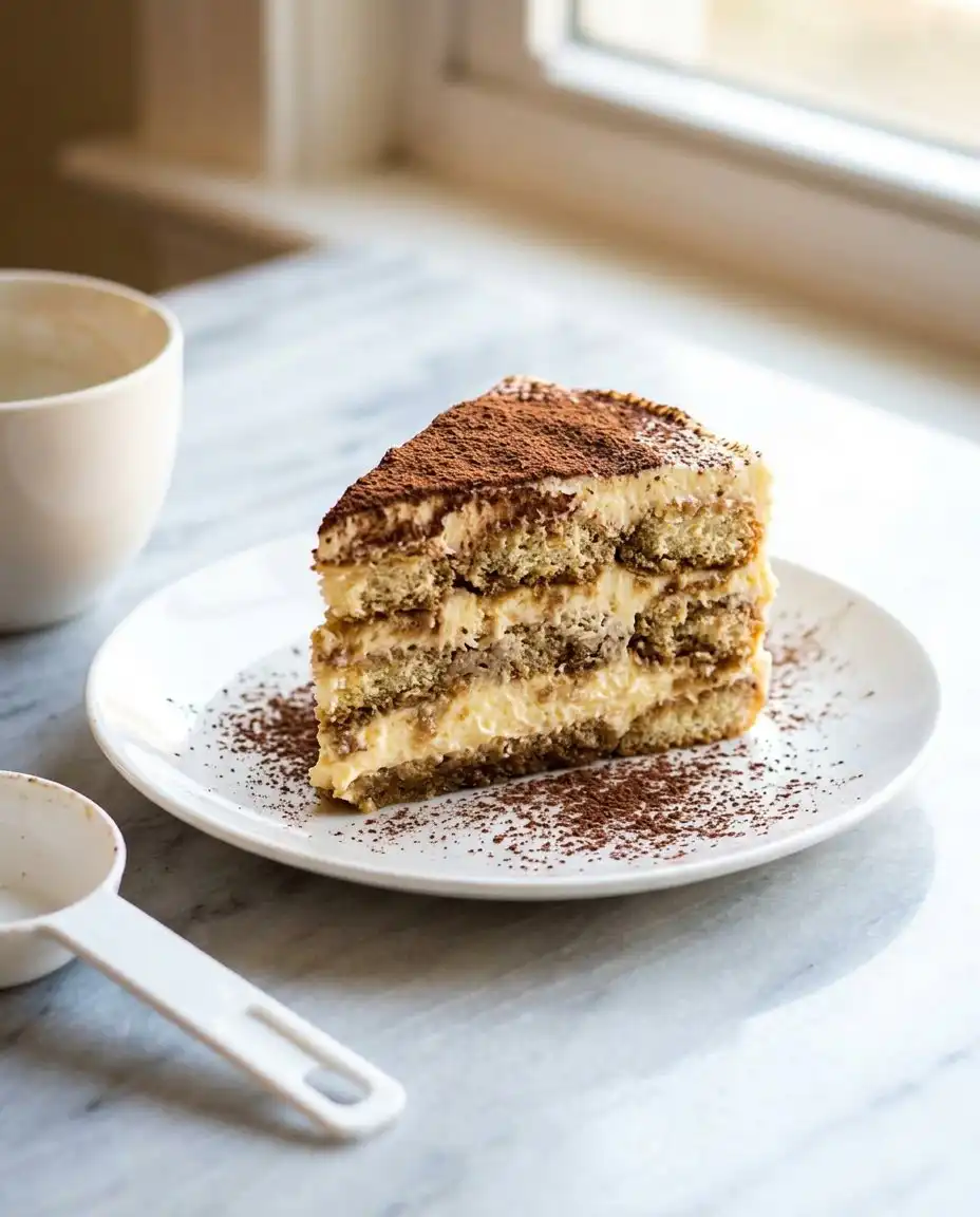 Mise en place for Tiramisu Cake featuring heavy cream, mascarpone, ladyfingers, and espresso
