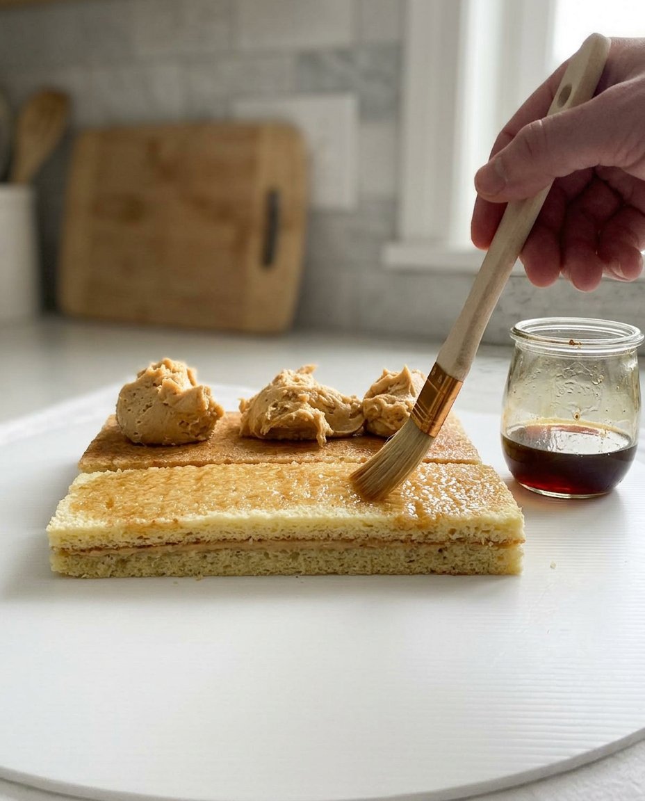 Almond flour, coffee extract, and dark chocolate on a wooden table