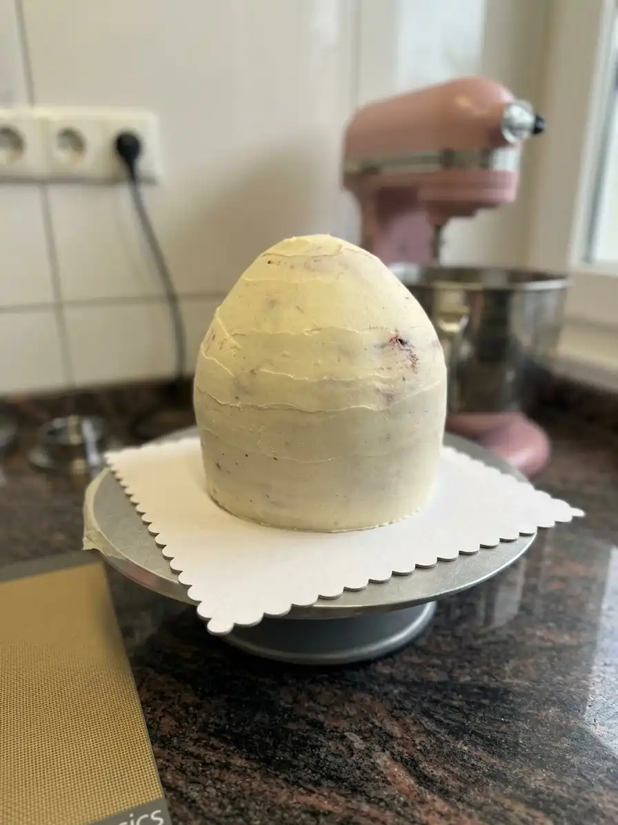 Ingredients for rose cake including rose water cake flour and butter