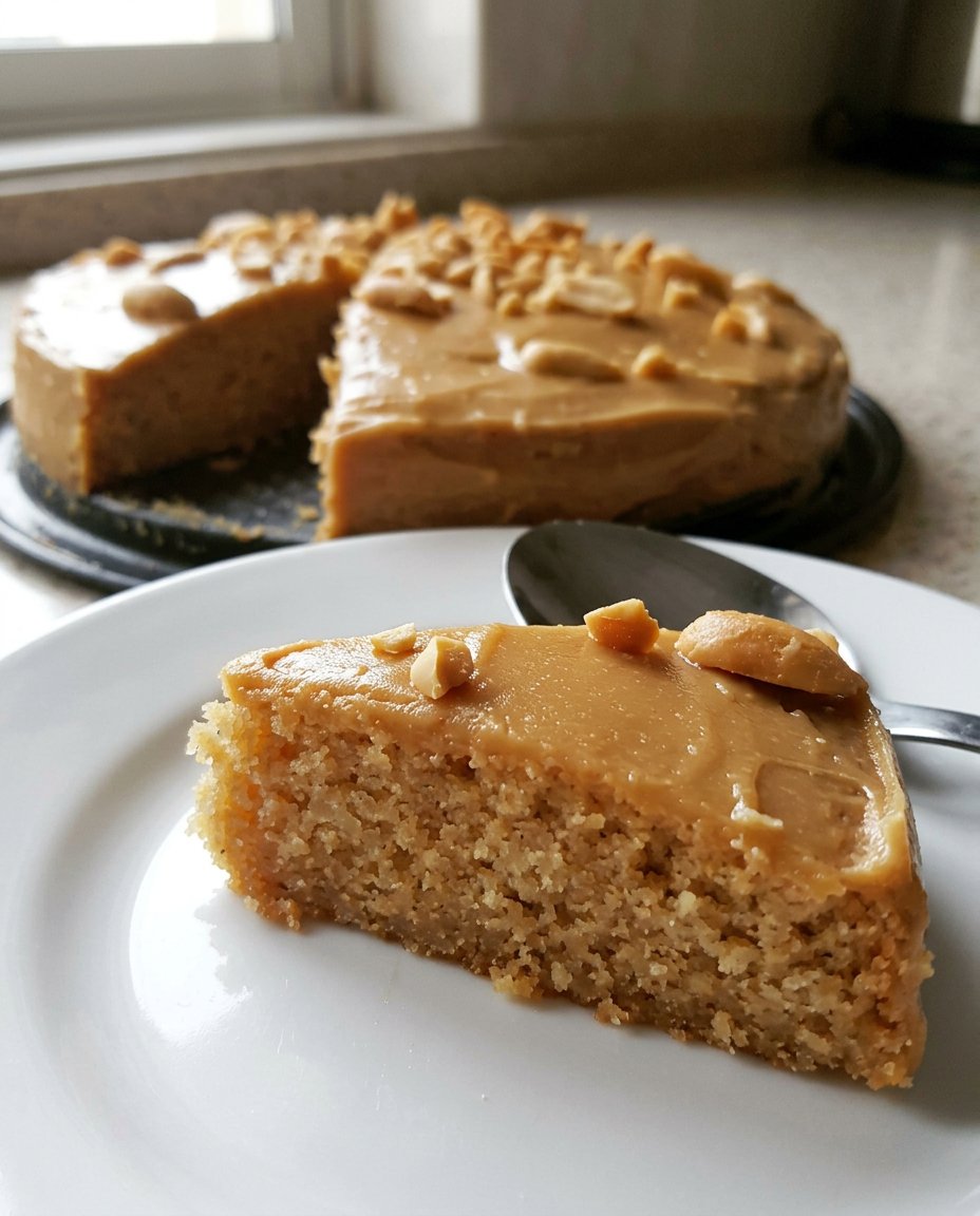 A close up shot of a moist cake slice showing the tender crumb and soft texture