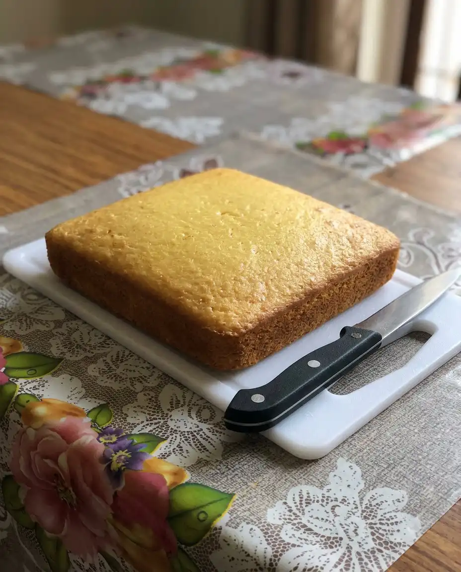 Eggless Cake Recipe 10 A close up shot of a moist eggless vanilla cake slice showing a tender crumb texture