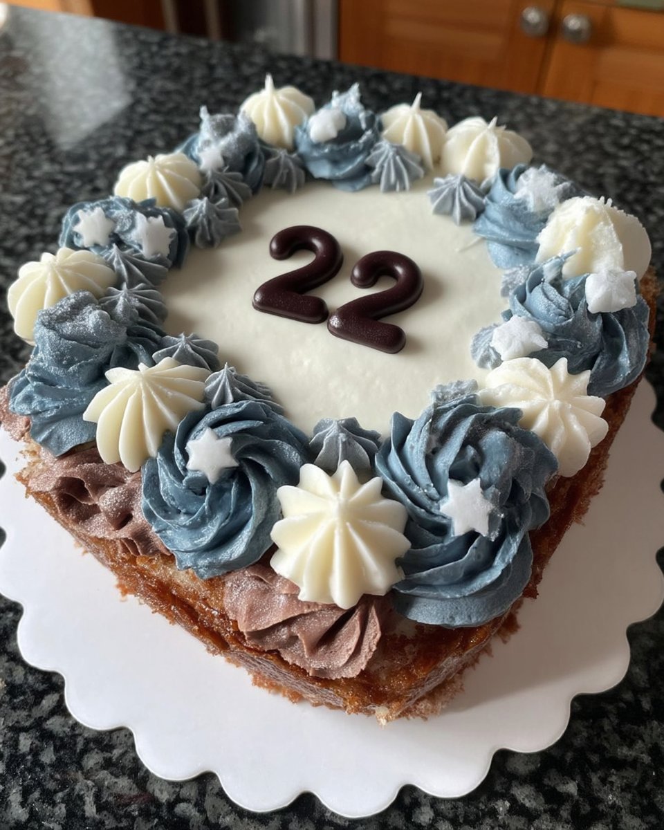 A tall Ombre Cake with a gradient of yellow and blue layers and coconut frosting