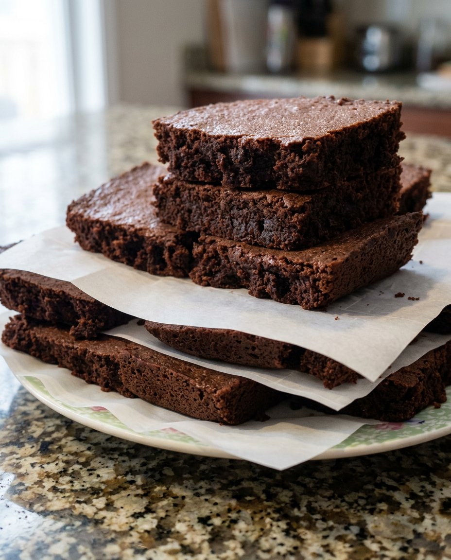 Brownie Cake 12 Measured ingredients for brownie cake including dark chocolate and butter