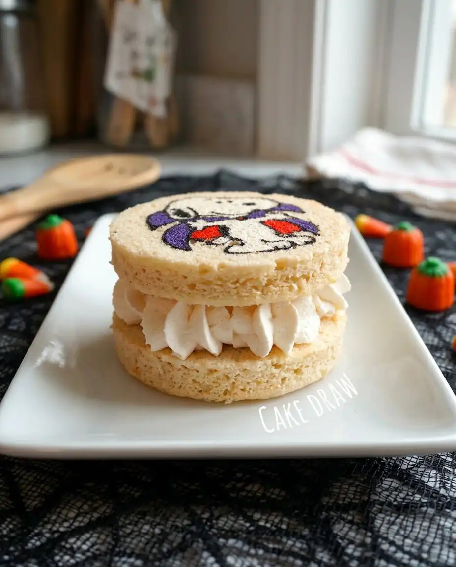 Stacked mini sponge cakes with whipped cream and fruit