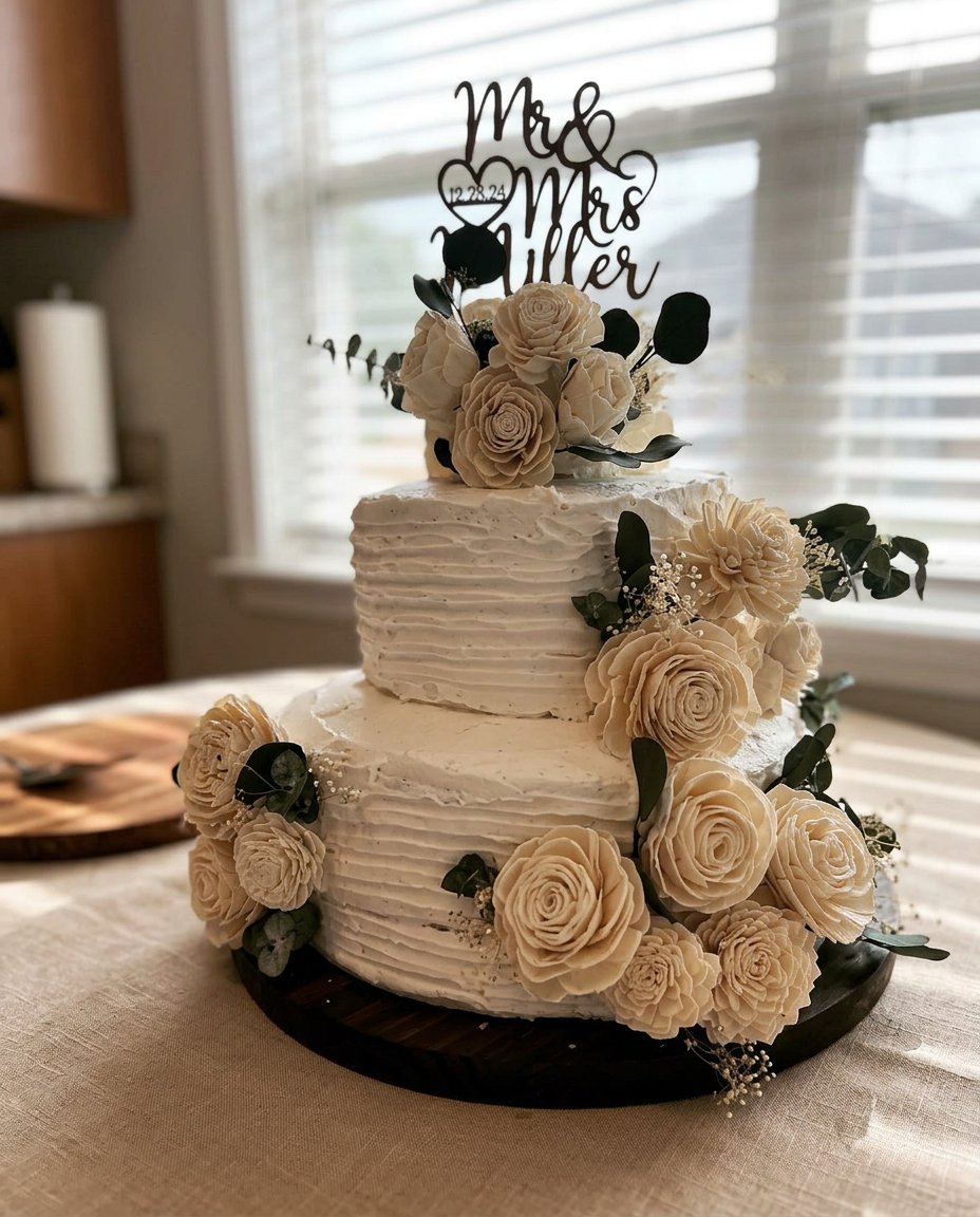 Cake Flowers 14 A slice of floral decorated cake served next to a small cup of Turkish coffee.
