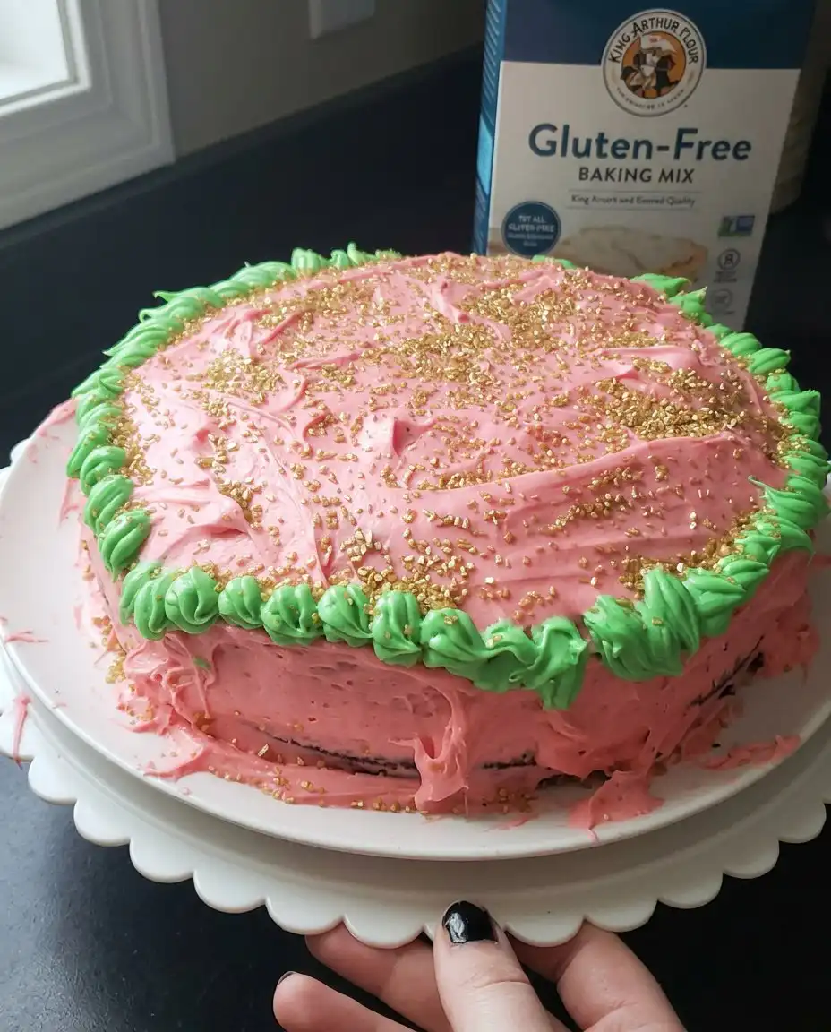 Close up of a knife slicing into a moist Christmas themed cake