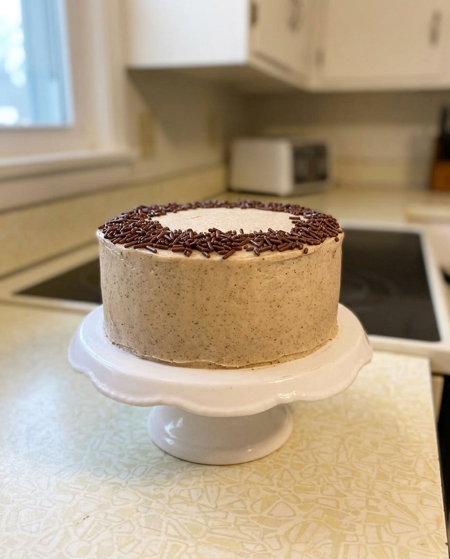 Baking ingredients like flour butter and eggs spread out for a small cake