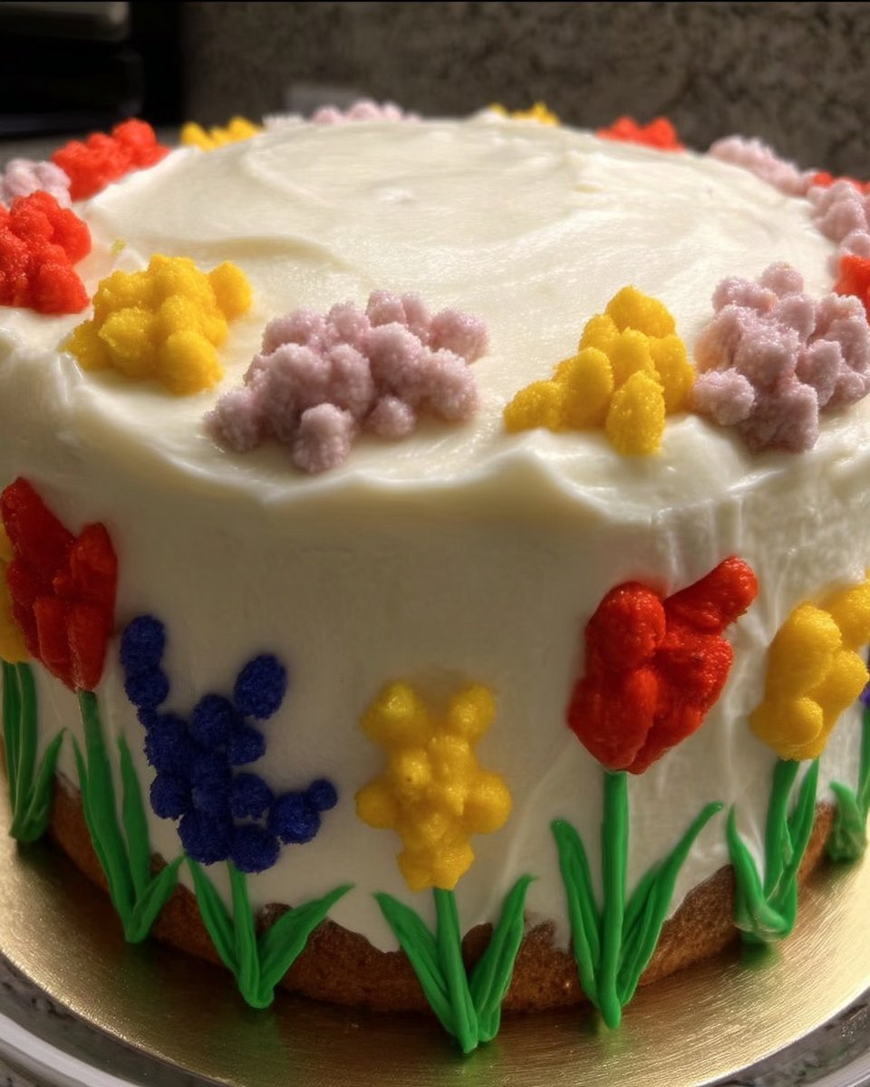 Ingredients for spring cake including cake flour and sour cream