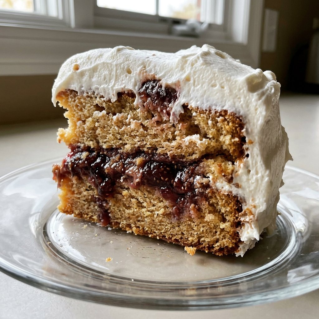 Strawberry Rhubarb Cake 2 13 Hands crumbling chilled butter streusel over a pan of cake batter and fruit.
