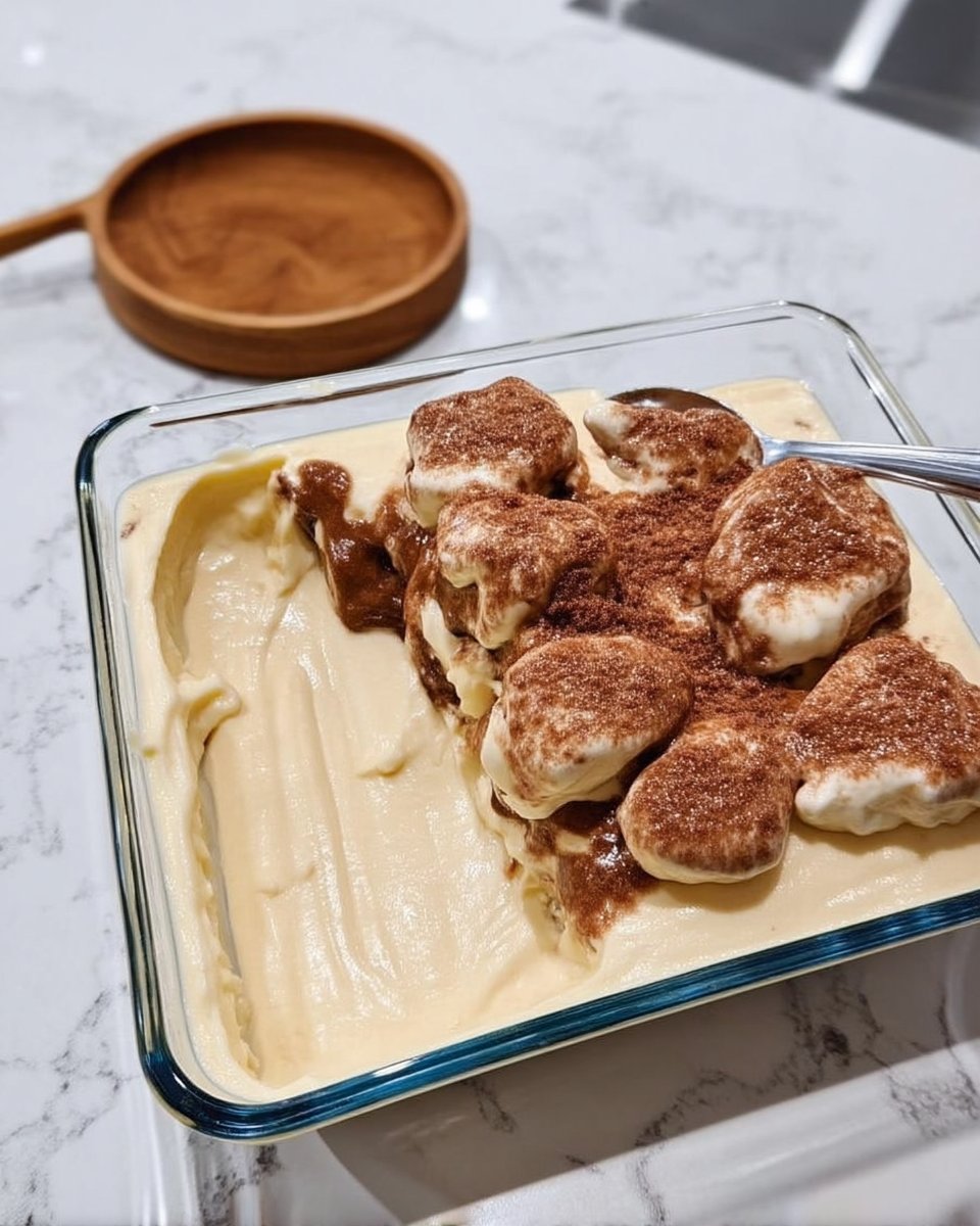 Cinnamoroll Cake 13 A knife swirling cinnamon mixture into cake batter.